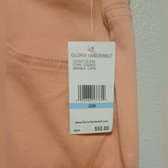 Gloria Vanderbilt Size 20W Amanda Slimming Effect Corral Classic Capri NWT - Picture 8 of 12